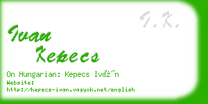 ivan kepecs business card